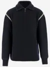 Maison Margiela Navy Elbow Patch Sweater In Blue