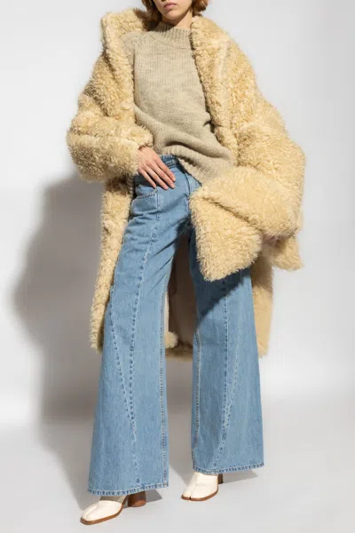 Maison Margiela Sweater With Standing Collar In Beige