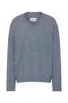Maison Margiela Pile Knit Sweater Man Blue Jeans In Blue