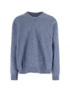 Maison Margiela Pile Knit Sweater Man Blue Jeans