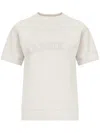 Maison Margiela Logo-print Cotton Sweatshirt In Beige