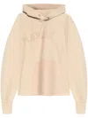 Maison Margiela Cotton Sweatshirt With Hood And Ribbed Cuffs In Beige