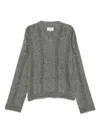 Maison Margiela V-neck Skintwear In Grey Linen And Cotton In Black