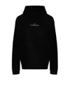Maison Margiela Black Logo Cotton Hoodie In Black