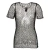 Maison Margiela Sheer Fabric Top With Polka Dot Embroidery In Black