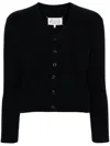 Maison Margiela 4 Stitch Logo Knit Cardigan In Black