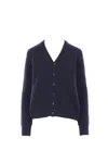 Maison Margiela Wool Cardigan Knitwear Black In Blue