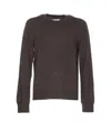 Maison Margiela Men Wool Sweater With Patches On Elbow In Brown