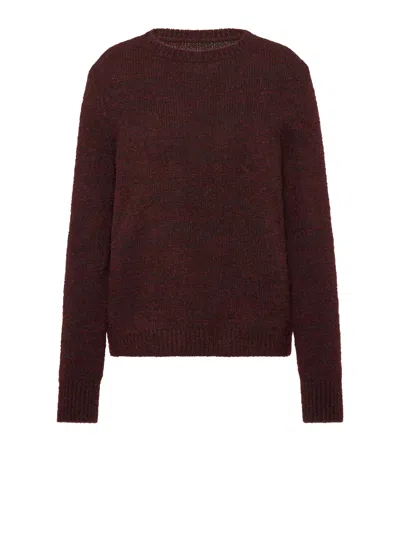 Maison Margiela Crewneck Jumper Red In Burgundy