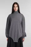 Maison Margiela Roll-neck Long-sleeve Knitted Top In Grey