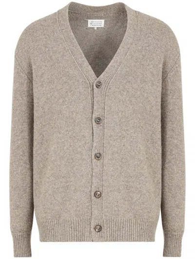 Maison Margiela V-neck Wool Cardigan In Multicolor
