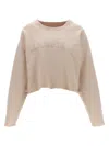 Maison Margiela Women Logo Embroidery Sweatshirt In Pink