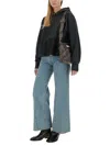 Maison Margiela Embroidered Logo Jersey Cropped Hoodie In Vintage Black