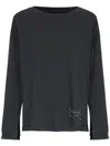Maison Margiela Anthracite Grey Sweatshirt With Stamp Logo Print In Black