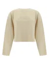 Maison Margiela Cotton Logo Sweatshirt Women In Beige