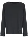 Maison Margiela Anthracite Grey Sweatshirt With Stamp Logo Print In Grey