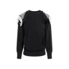 Maison Margiela Ruffled Sweatshirt Featuring Contrasting Stitching In Grey
