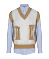 Maison Margiela Sweatshirt Layered Shirt In White