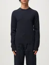 Maison Margiela Navy Suede Elbow Patch Sweater In Blue