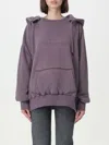 Maison Margiela Reverse-logo Cotton Hoodie In Violet