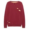 Maison Margiela Oversize Distressed Cotton Sweatshirt In Red
