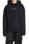 Maison Margiela Minimalist Black Hoodie With Upside-down Logo In Black
