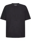 Maison Margiela Faded Charcoal Cotton T-shirt With Distinct Stitches