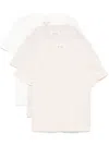 Maison Margiela Neutral-hued T-shirt Set With Distinctive Stitch Logo