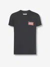 Maison Margiela Charcoal Brand-print Crewneck Cotton-jersey T-shirt In Black