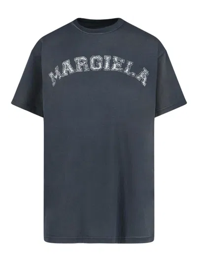 Maison Margiela T-shirt Logo In Gray