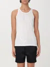 Maison Margiela Logo Patch Ribbed Tank Top In White