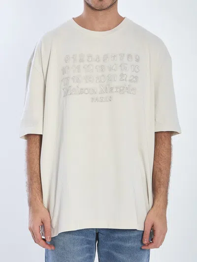 Maison Margiela T-shirt With Embroidered Logo In White