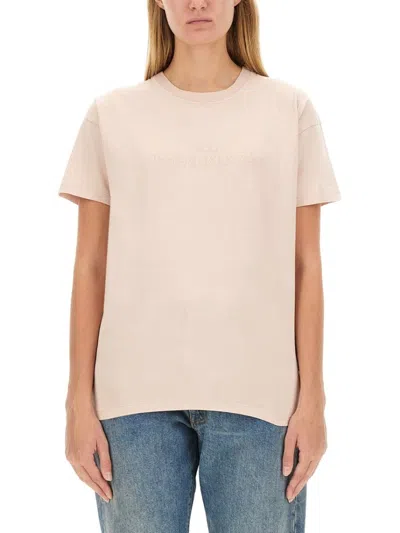 Maison Margiela Reverse Logo T Shirt With In Pink