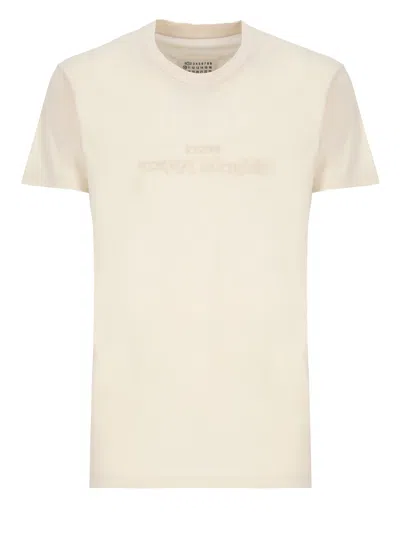 Maison Margiela T-shirt With Logo In Beige
