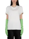 Maison Margiela Women T-shirt With Logo Embroidery In White