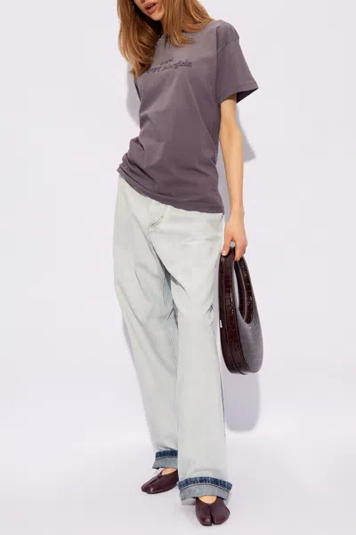 Maison Margiela T-shirt With Logo In Purple