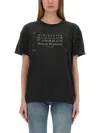 Maison Margiela Stamp Logo T-shirt In Black