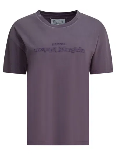MAISON MARGIELA T-SHIRT WITH REVERSE LOGO T-SHIRTS PURPLE