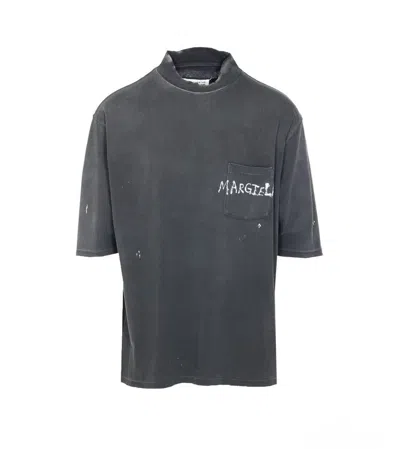 Maison Margiela Graffiti Logo T-shirt In Blue