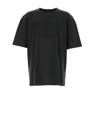 Maison Margiela Dark Grey Cotton T-shirt In Animal Print