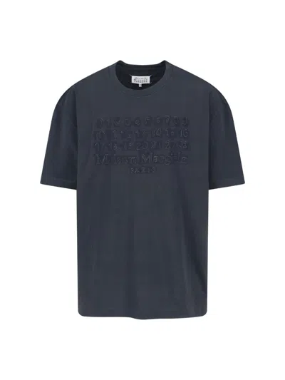 Maison Margiela Black Cotton Oversize T-shirt In Gray