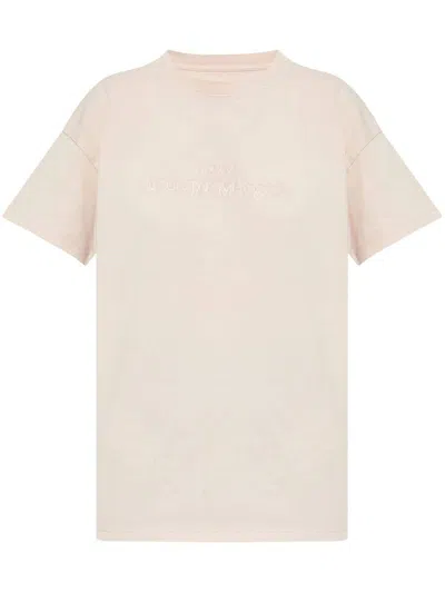 Maison Margiela Logo-embroidered Crewneck T-shirt In Multicolor