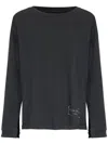 Maison Margiela Anthracite Grey Sweatshirt With Stamp Logo Print In Multicolor