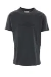 Maison Margiela Black Washed-out Cotton T-shirt With Reverse Logo Men In Vintage Black