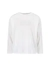 Maison Margiela Long-sleeve Cotton T-shirt With Numeric Logo And Four Stitches In Burgundy