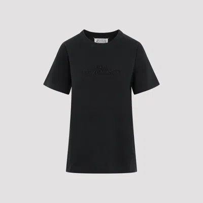 Maison Margiela Embroidered Logo Crew Neck T-shirt In Black