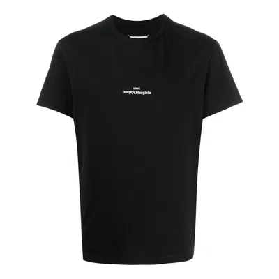 Maison Margiela Distorted Logo T-shirt In Black