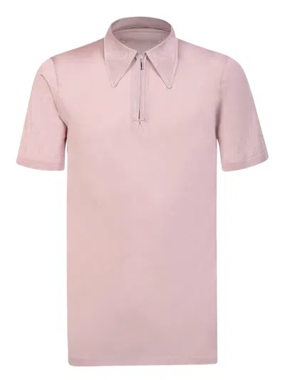 Maison Margiela Reinterprets The Classic Polo Shirt With An Asymmetrical Design And  In Pink