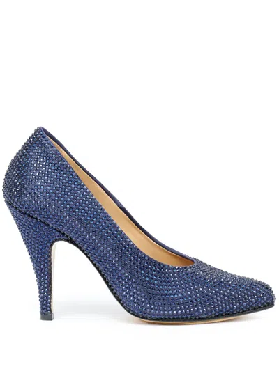 Maison Margiela Tabi Rhinestone Pump In Navy