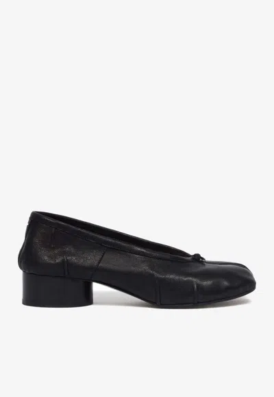 Maison Margiela Split-toe Design Black Lambskin Pumps With Calfskin Lining